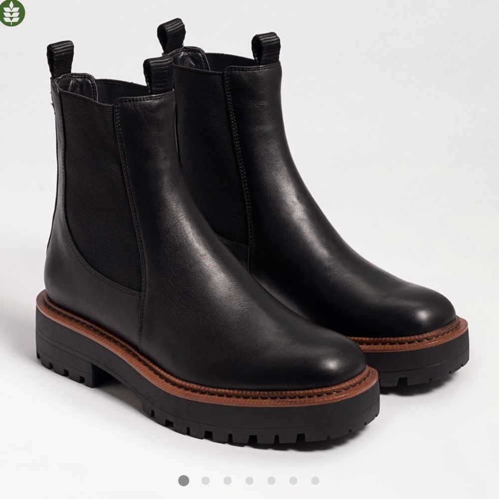 Sam Edelman Black Ankle Boots with Chunky Soles